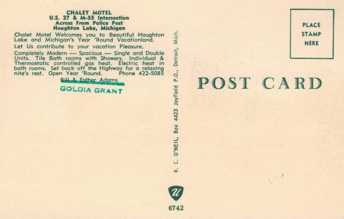 Chalet Motel - Postcard Photo (newer photo)